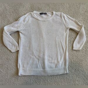 Women's 360 Cream Linen Open Back Sweater
